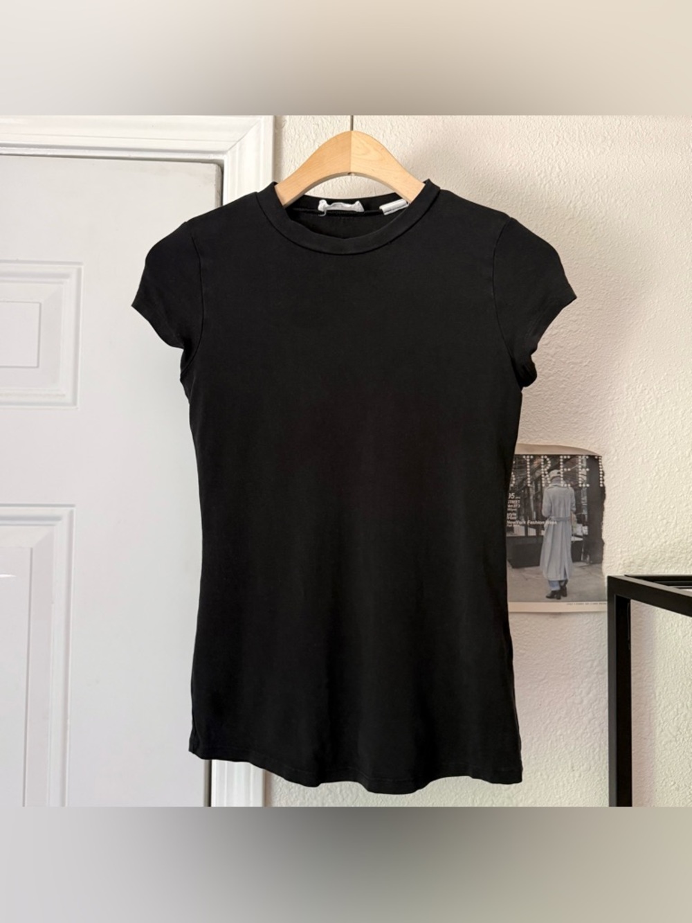 MARCELLA NYC black tencel knit crew neck short sleeve tee t-shirt